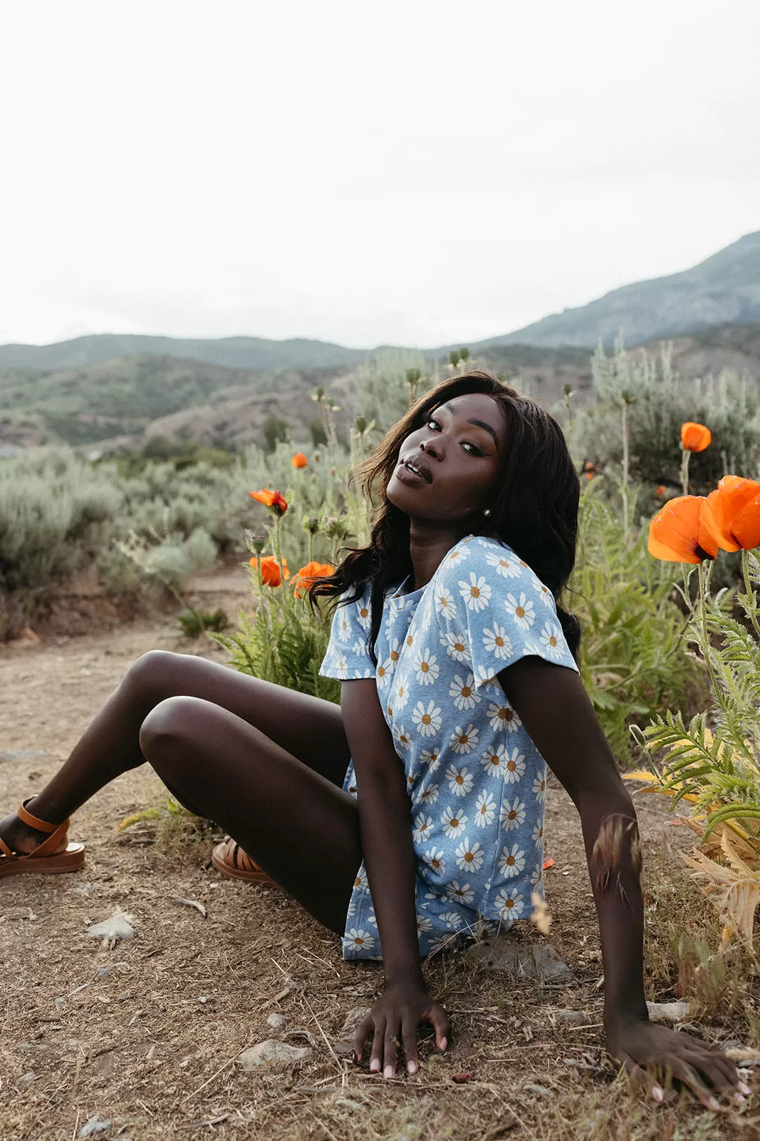 The Reddick Sunflower Print Short in Blue