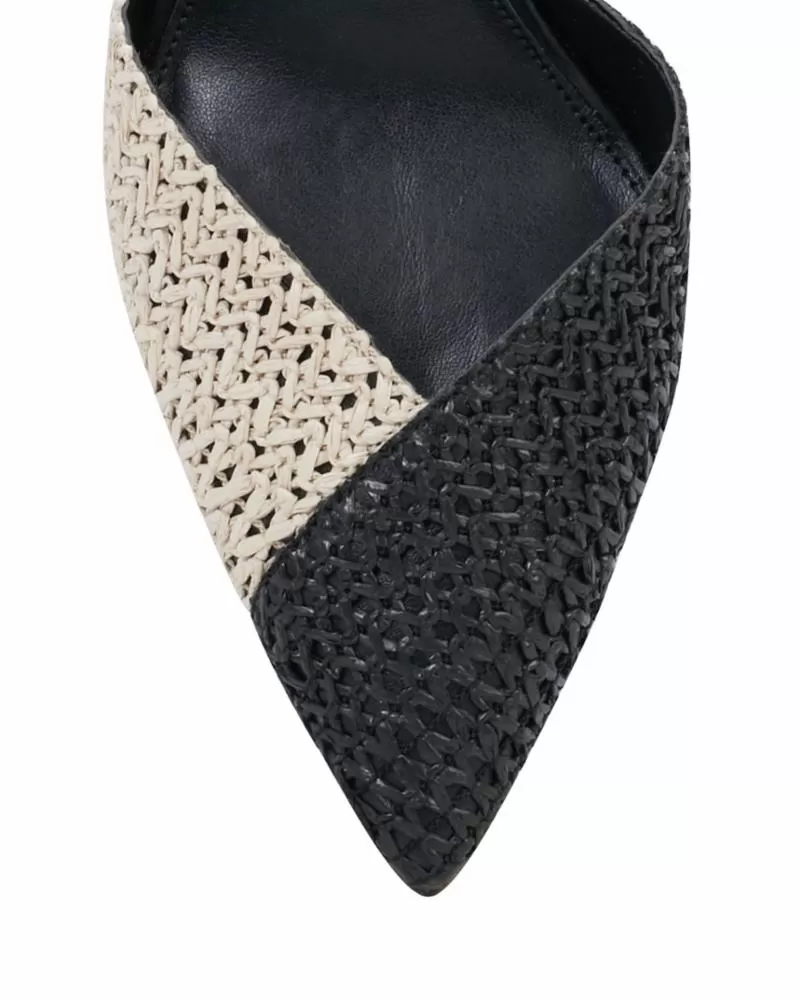 Vince Camuto PIALIA BLACK NATURAL/WOVEN RAFFIA BAB