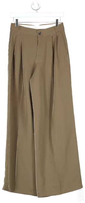 ZARA Green High Waist Wide Leg Trousers UK XS